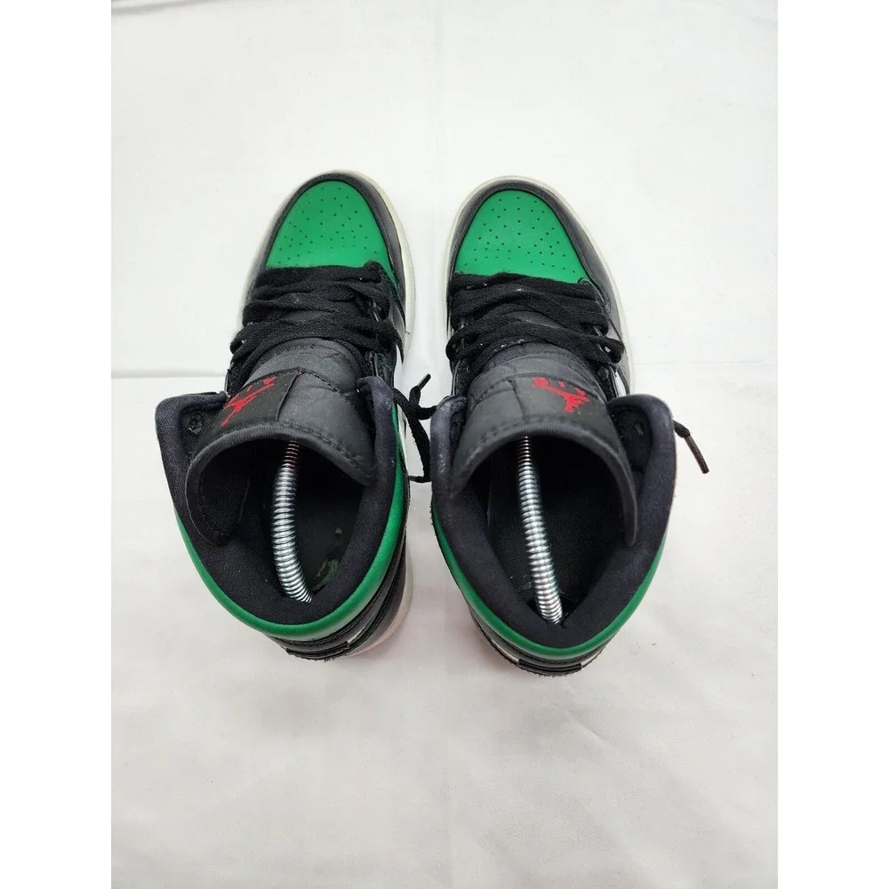 Air Jordan 1 Mens Sneaker Shoes Athletic Lace Up Mid Black Pine Green Size 8